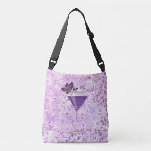 Bolsa Ajustável Lavanda roxa Bokeh Bling do cocktail