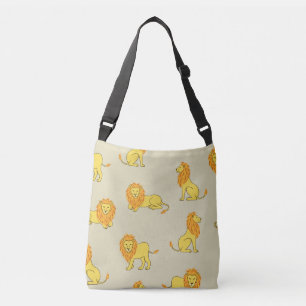 Bolsa Ajustável Leão desenhado à mão: padrão vintage.
