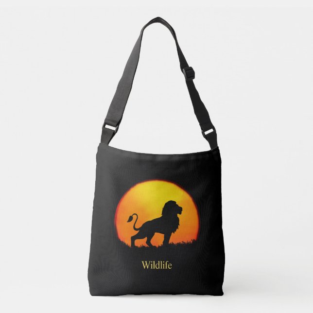 Bolsa Ajustável Leão selvagem & nascer do sol na selva (Frente)