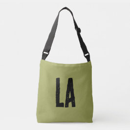 Bolsa Ajustável Legal monograma inicial verde-oliva Preto-negro