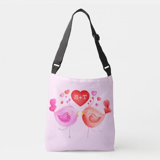 Bolsa Ajustável Leitões cardíacos de aquarela arte personalizada d (Frente)