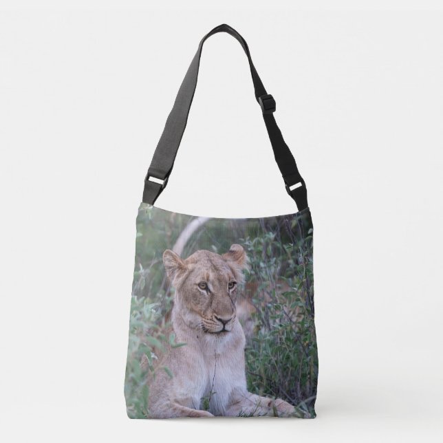 Bolsa Ajustável Leoa Descansando Vida Selvagem (Frente)