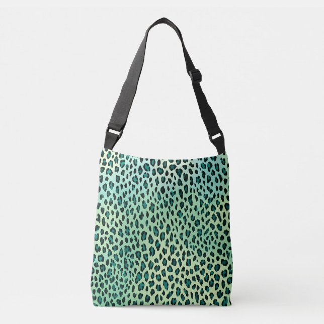 Bolsa Ajustável Leopardo Imprimir Impressão Azul Verde Azul Impres (Frente)