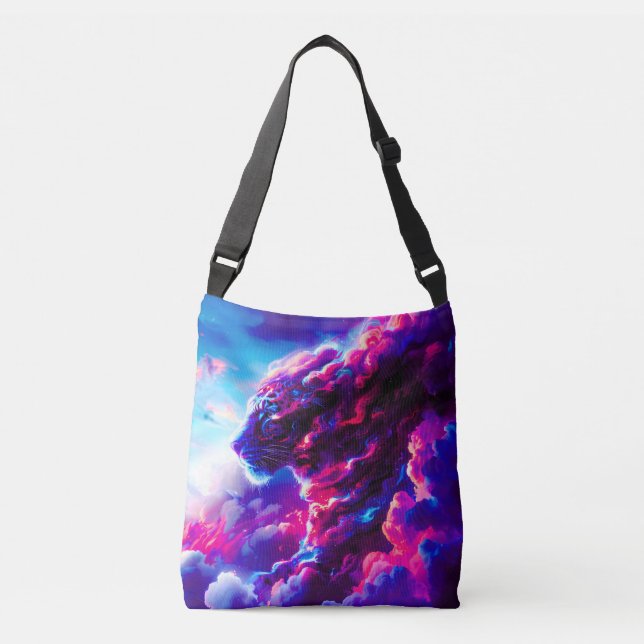 Bolsa Ajustável Leopardo Neon Cósmico Futurista (Frente)