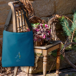 Bolsa Ajustável Letra monográfica aquosa A azul escura enfermeiro