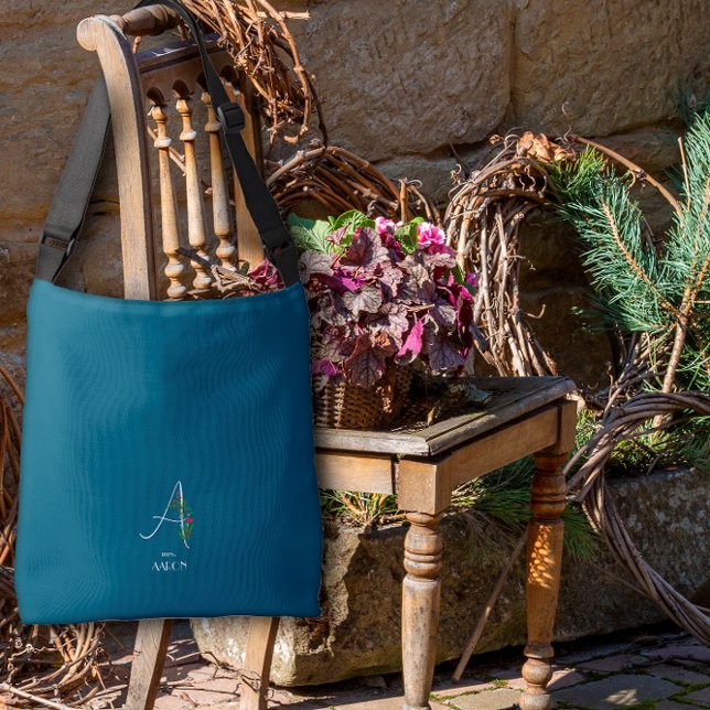 Bolsa Ajustável Letra monográfica aquosa A azul escura enfermeiro (Criador carregado)