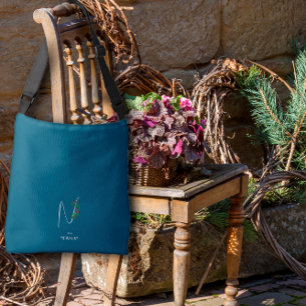 Bolsa Ajustável Letra monográfica aquosa N azul escuro enfermeiro