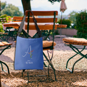 Bolsa Ajustável Letra simples de flor de aquarela A