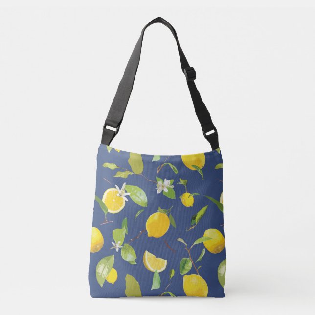 Bolsa Ajustável Limão de Aquarela e Folhas 9 (Frente)