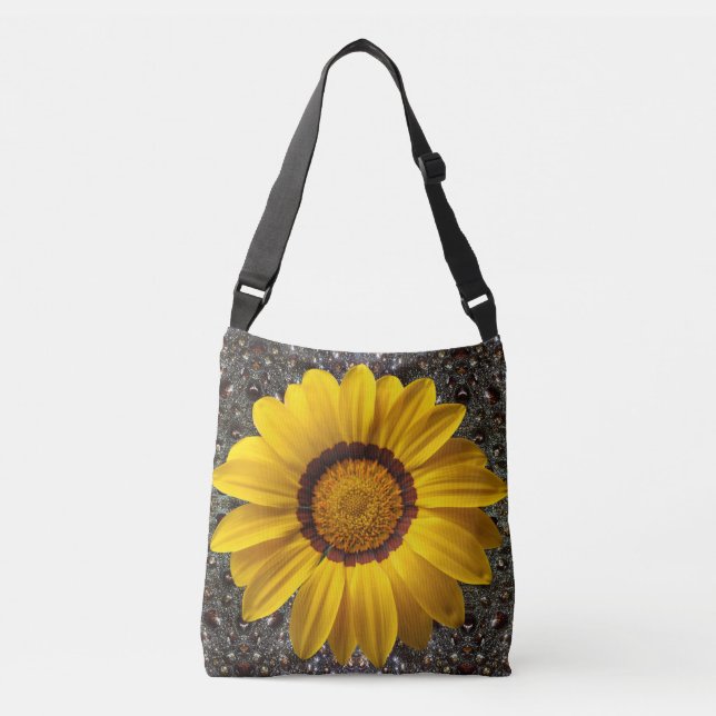 Bolsa Ajustável Linda flor amarela em fundo abstrato (Frente)