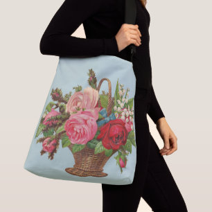 Bolsa Ajustável linda impressão de cesto de flores vitoriano