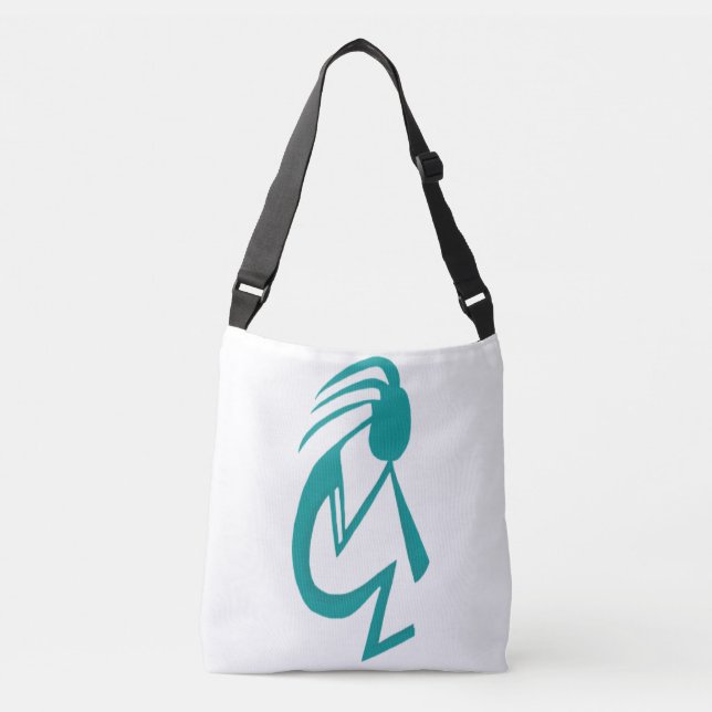 Bolsa Ajustável Linda pintura Teal Kokopelli (Frente)