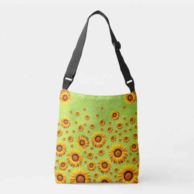 Bolsa Ajustável Lindas flores amarelas em verde-abstrato (Frente)