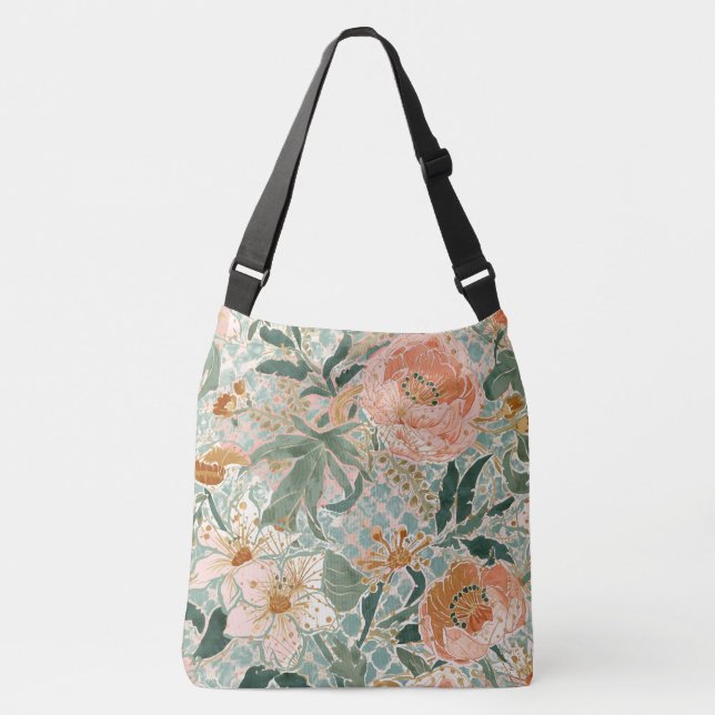 Bolsa Ajustável Lindas Flores e Folhas de Pessegueiro em Flor, Pad (Frente)