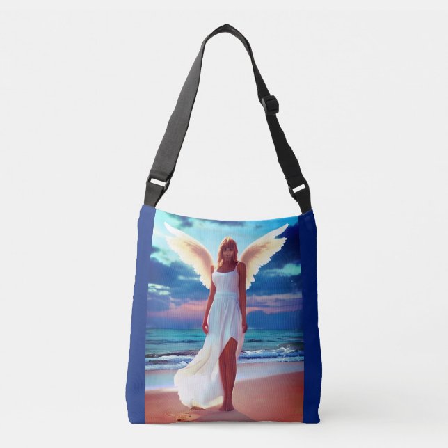 Bolsa Ajustável Lindas mulheres com anjos em uma praia (Frente)