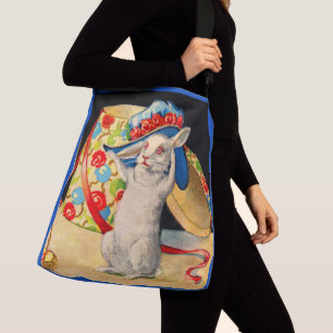 Bolsa Ajustável lindo coelhinho branco vestindo chapéu grande