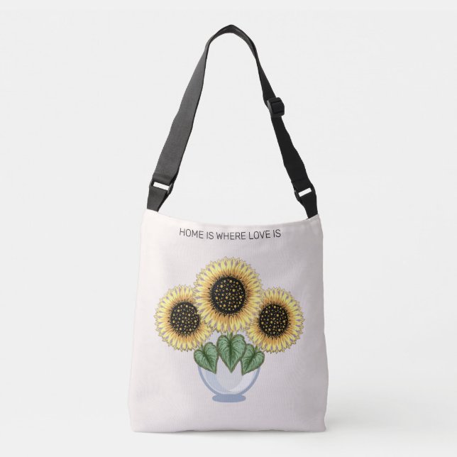 Bolsa Ajustável Lindo girassóis em uma arte vaso (Frente)