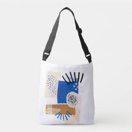 Bolsa Ajustável Linha Abstrato azul e bege