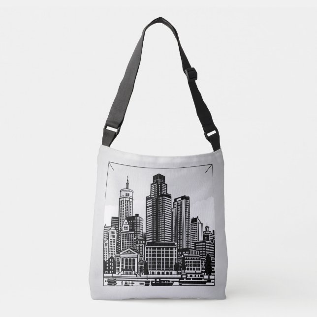 Bolsa Ajustável Linha Skyline da Cidade de Boston (Frente)