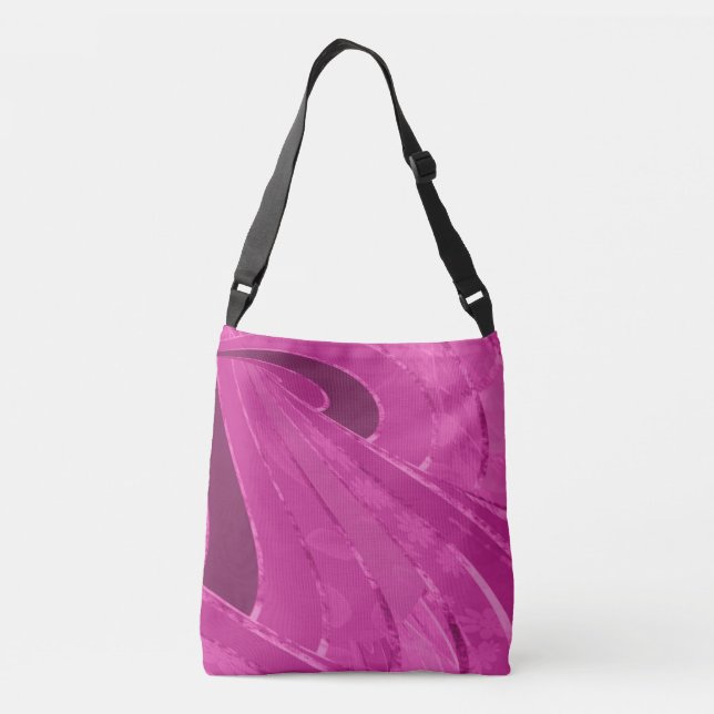 Bolsa Ajustável Linhas curvas de seda abstrato a rosa (Verso)