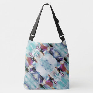 Bolsa Ajustável Linhas de Pintel Diagonal de Beige Roxo Aqua Fusch