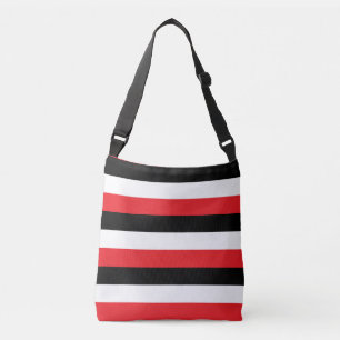 Bolsa Ajustável Listras Brancas Vermelhas Pretas