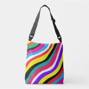 Bolsa Ajustável Listras de onda psicodélicas multicoloridas