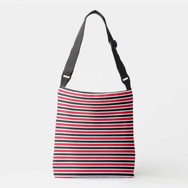 Bolsa Ajustável Listras Vermelhas Brancas Pretas (Frente)