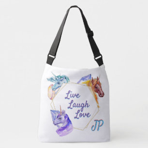 Bolsa Ajustável Live Love Laugh Unicorn Head Design