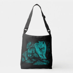 Bolsa Ajustável Lobo e corvo na noite