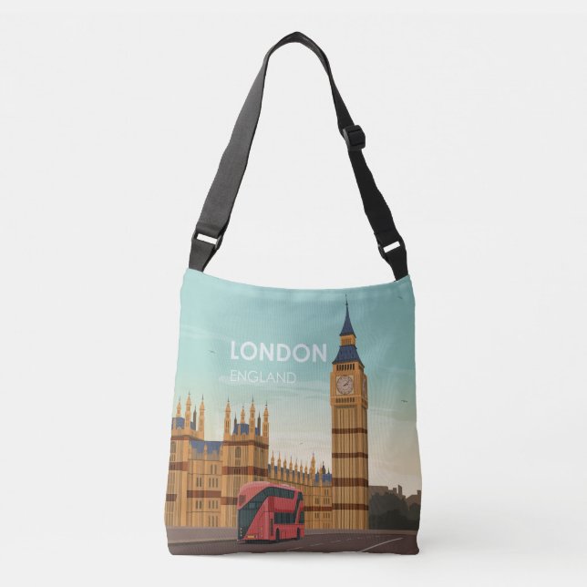 Bolsa Ajustável London England Big Ben Viagens vintage (Frente)