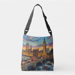 Bolsa Ajustável Londres Inglaterra Viagem Arte Vintage