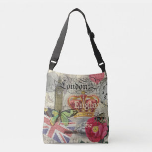 Bolsa Ajustável Londres Inglaterra Viagem Arte Vintage Europa