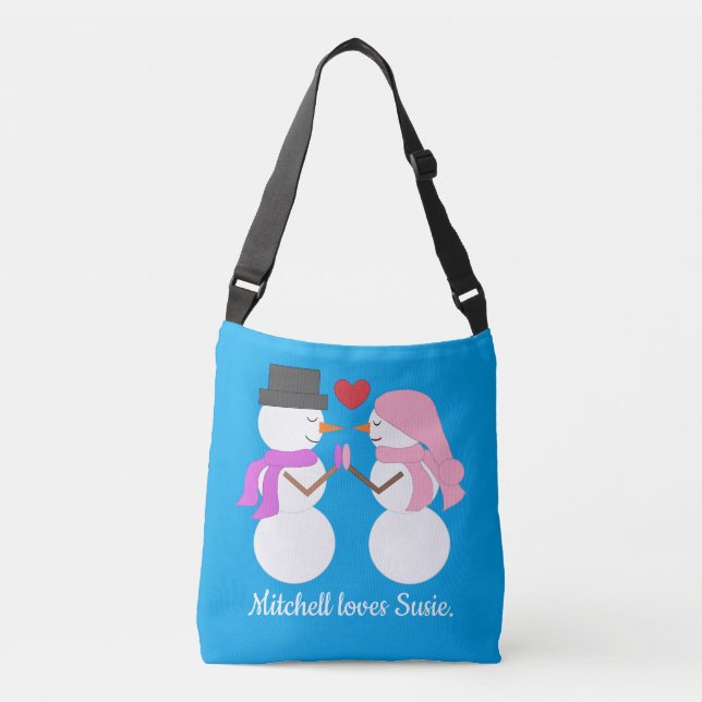 Bolsa Ajustável Love & Snowpeople - Blue-green: Christmas (Frente)