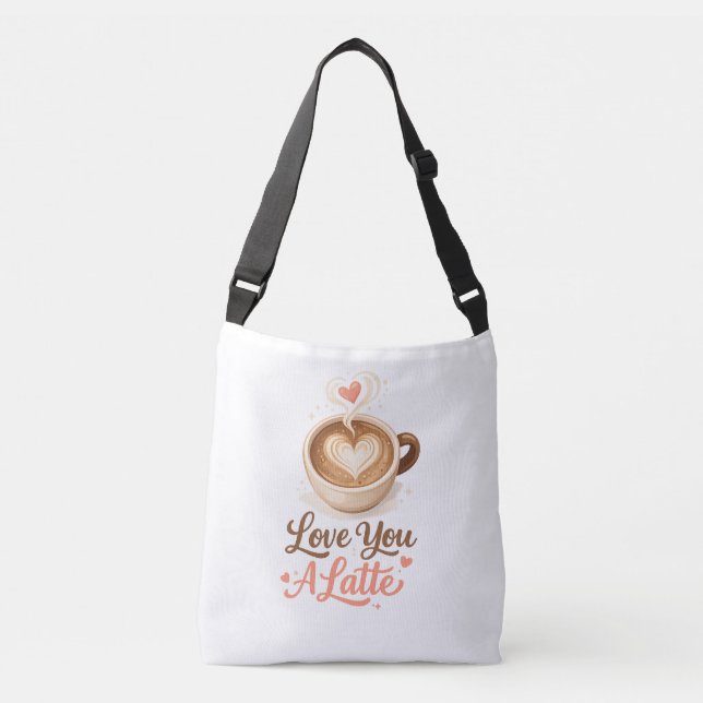 Bolsa Ajustável Love You A Latte – Cute Coffee Valentine Gift (Frente)