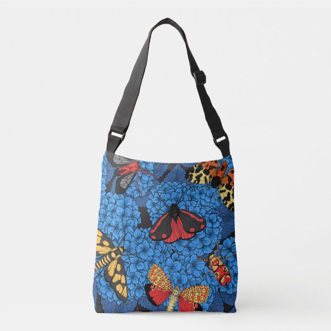 Bolsa Ajustável Luzes sobre hidrangea azul (Frente)