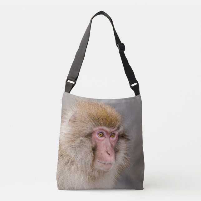 Bolsa Ajustável Macaco Japonês Na Natureza (Frente)