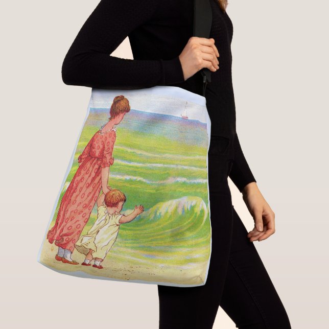 Bolsa Ajustável mãe e bebê na praia (Close Up)