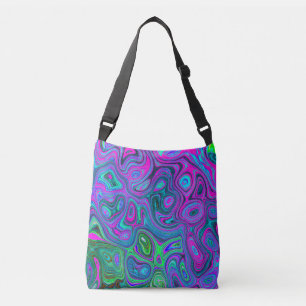 Bolsa Ajustável Magenta Marmoreada e Abstrato de Groovy Verde limã