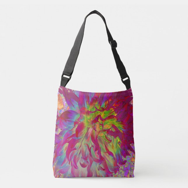 Bolsa Ajustável Magenta Psicodélica e Flor Amarelo Dahlia (Frente)