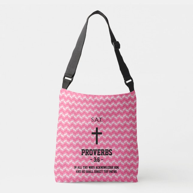 Bolsa Ajustável Magenta Zigzag - Bíblia Versa Cristã (Frente)