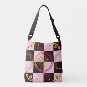 Bolsa Ajustável Mandalá Floral Xadrez Místico