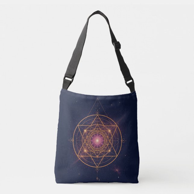 Bolsa Ajustável Mandala Luminoso de Harmonia Dourada (Frente)