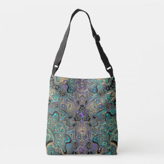 Bolsa Ajustável Mandala preta roxa Dourado da cerceta