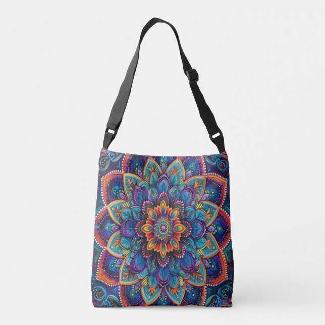 Bolsa Ajustável Mandalas Psicodélicas Vibrantes (Verso)