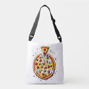 Bolsa Ajustável Mantenha calma e coma pizza: Design perfeito para