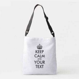 Bolsa Ajustável MANTENHA CALMA Personalizada e o texto do TEXTO -