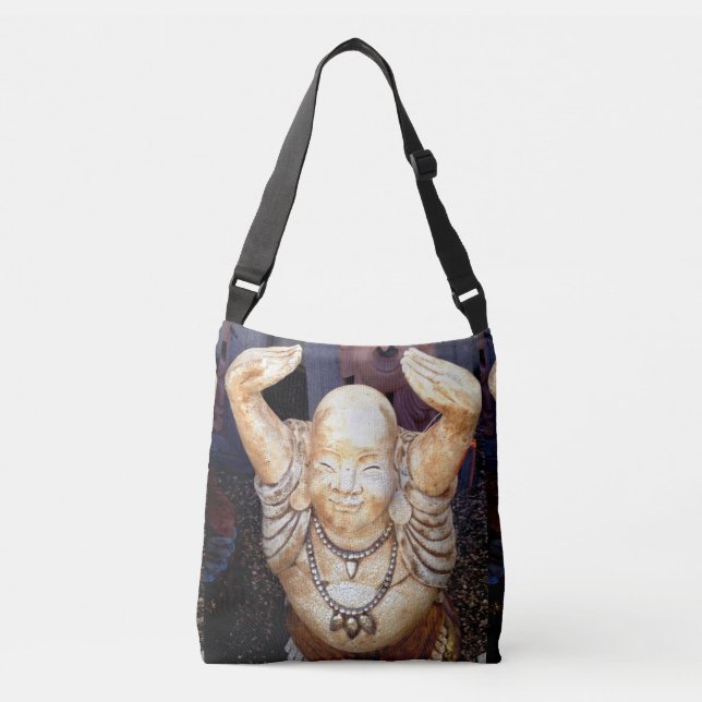 Bolsa Ajustável mãos levantadas Buddha felizes (Frente)