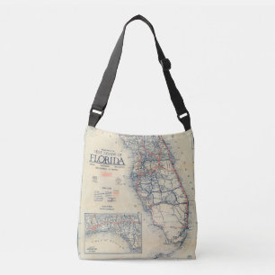 Bolsa Ajustável Mapa Rodoviário Antigo da Flórida