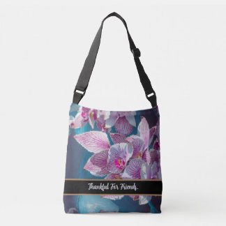 Bolsa Ajustável Marca Floral Personalizada Crossbody "Graças Aos A